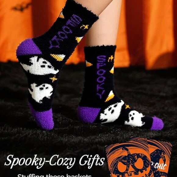 Halloween Women's Winter Fall Thick Fuzzy Socks 3-pair - Picture 4 of 6